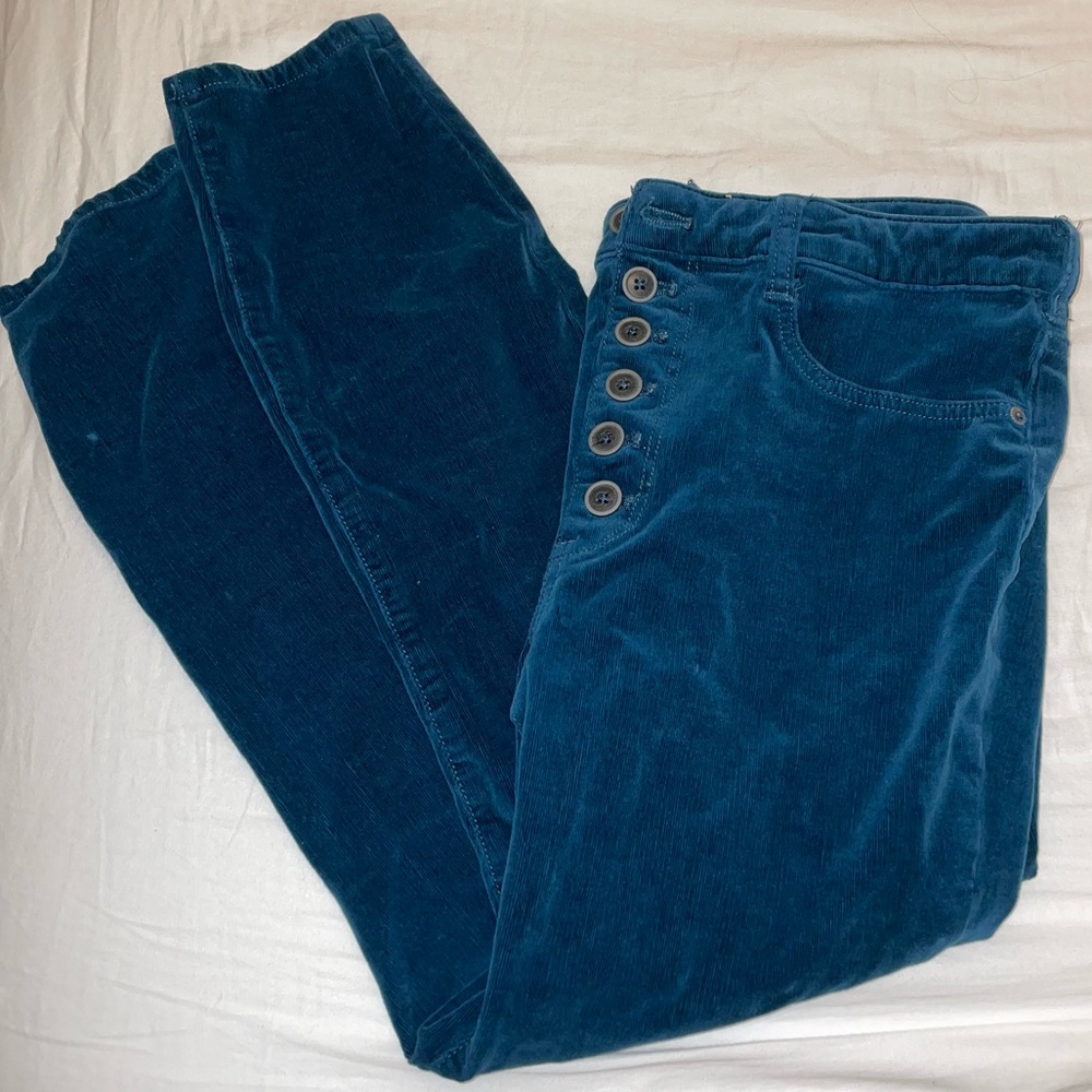 Anthropologie High Rise Skinny Jeans Teal Blue size 32